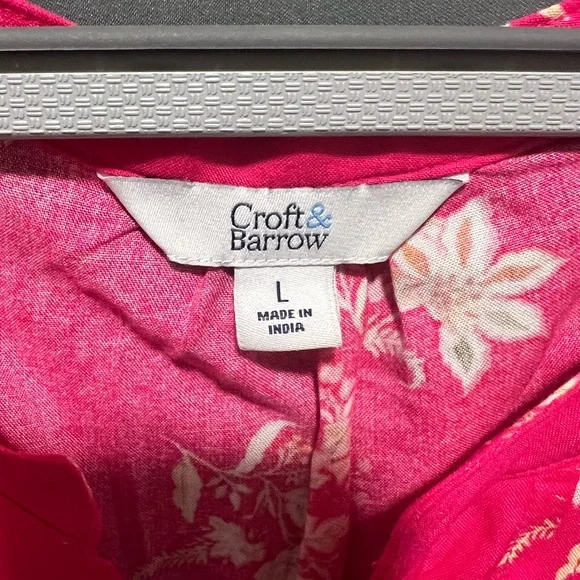 Croft & Barrow Pink Fuscia L Rayon Sleeveless Top - Picture 3 of 3